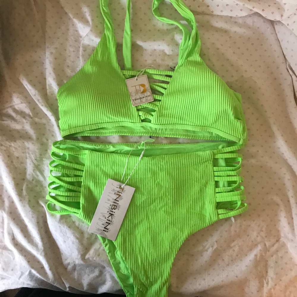Key Lime Neon High Waist and Cut Bikini